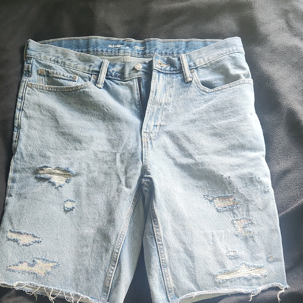 Old Navy Men's Light Blue Jean Loose Fit Shorts